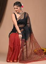 Cotton Black  Digital Printed Saree